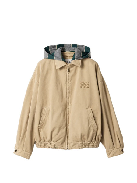  Miu Miu Zip-up Oversized Jacket - Neutrals 