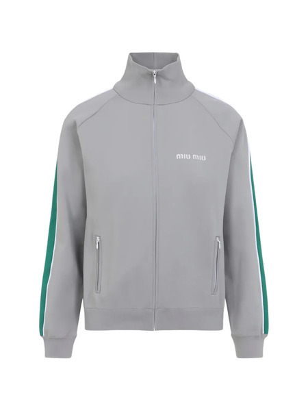  Miu Miu Zip-up Sweatshirt - Grey 