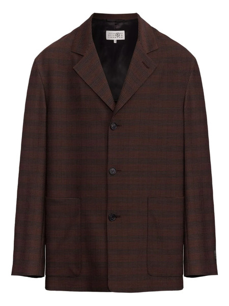  Mm6 Maison Margiela Checked Blazer - Brown 