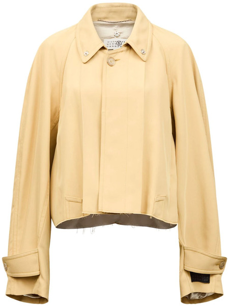  Mm6 Maison Margiela Logo-patch Oversized Jacket - Yellow 