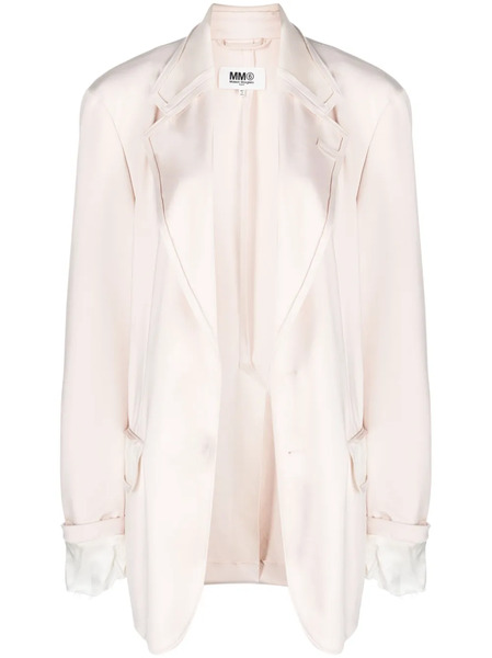  Mm6 Maison Margiela Long-sleeve Single-breasted Blazer - Neutrals 