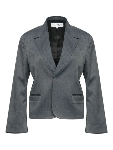  Mm6 Maison Margiela Notched-lapels Jacket - Grey 