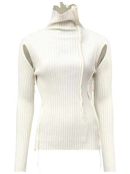  Mm6 Maison Margiela Roll-neck Pullover - White 
