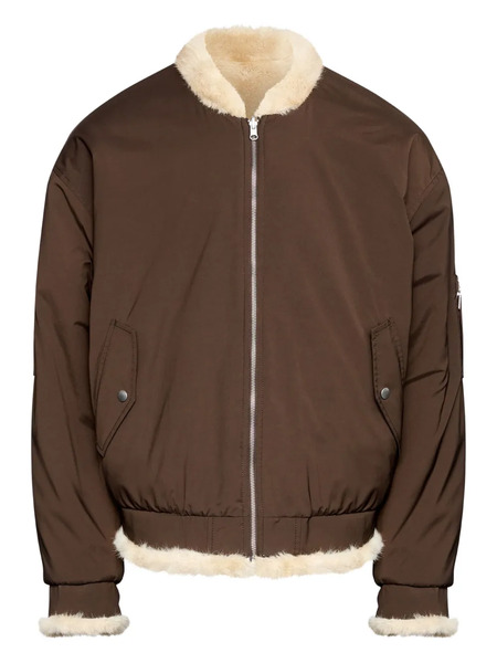  Mm6 Maison Margiela Shearling-lining Bomber Jacket - Brown 