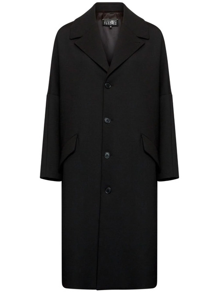  Mm6 Maison Margiela Single-breasted Wool Jacket - Black 