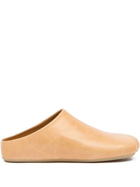  Mm6 Maison Margiela Square-toe Slippers - Neutrals 
