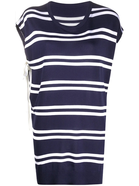  Mm6 Maison Margiela Striped Pattern T-shirt - Blue 