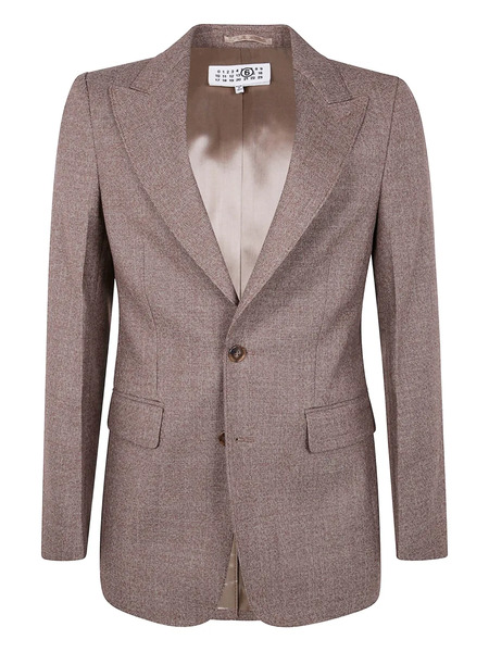  Mm6 Maison Margiela Wool Blazer - Neutrals 