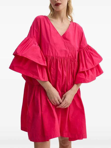  Mmc Studio Ruffled V-neck Mini Dress - Pink 