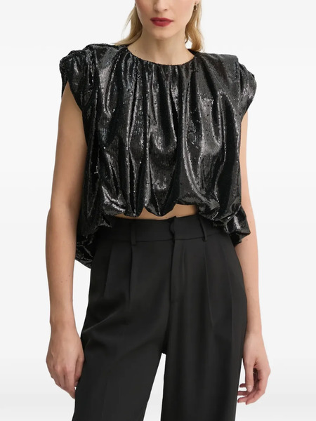  Mmc Studio Sequin Cropped Top - Black 