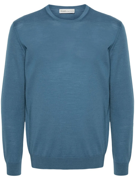  Modes Garments Fine-knit Merino Jumper - Blue 