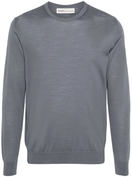  Modes Garments Fine-knit Merino Wool Jumper - Grey 
