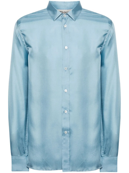  Modes Garments Lightweight Silk Shirt - Blue 