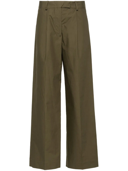  Modes Garments Poplin Straight-leg Trousers - Green 
