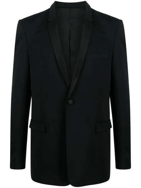  Modes Garments Satin-trim Single-breasted Blazer - Black 