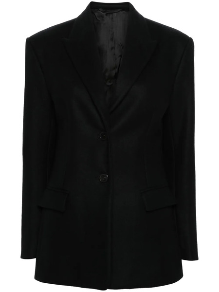  Modes Garments Single-breasted Wool Blazer - Black 