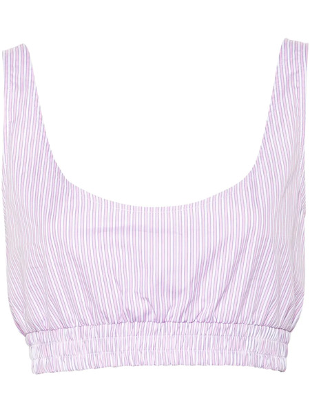  Modes Garments Striped Crop Top - Pink 
