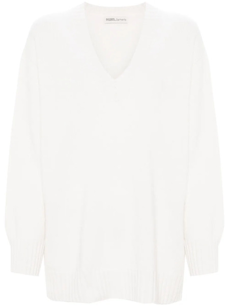  Modes Garments V-neck Fine-knit Jumper - Neutrals 