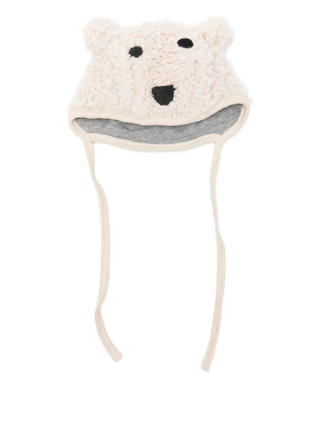  Molo Bear-face Bobble Hat - Neutrals 