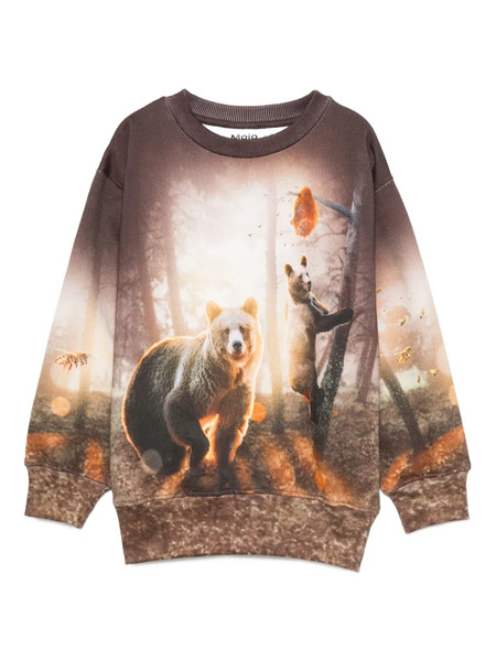  Molo Bear-print Long-sleeves Sweatshirt - Brown 