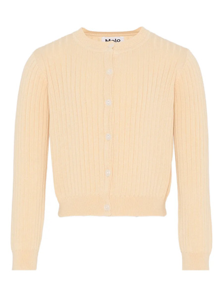  Molo Buttoned Ribbed Cardigan - Neutrals 