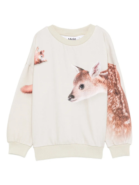  Molo Forrest Friends Sweatshirt - Neutrals 