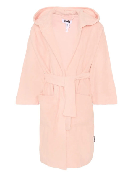  Molo Hooded Belted Bathrobe - Pink 