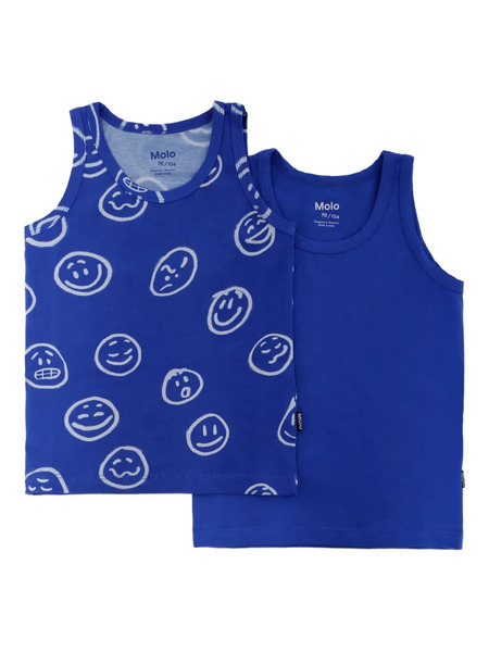  Molo Jayden Smiley-face Undershirts (pack Of Two) - Blue 