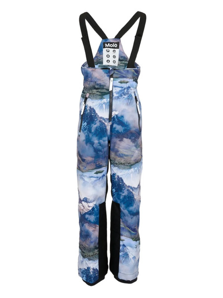  Molo Mountain Print Snow Trousers - Blue 