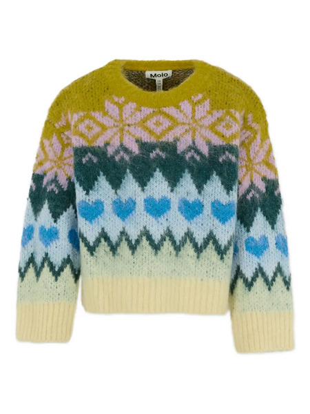  Molo Snowflake-heart Pattern Sweater - Multicolour 