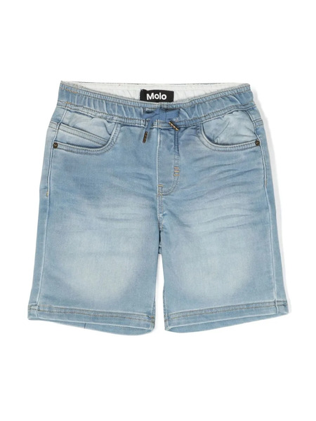  Molo Stonewashed Denim Shorts - Blue 