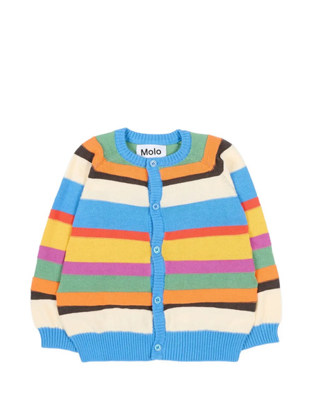  Molo Striped Buttoned Cardigan - Neutrals 