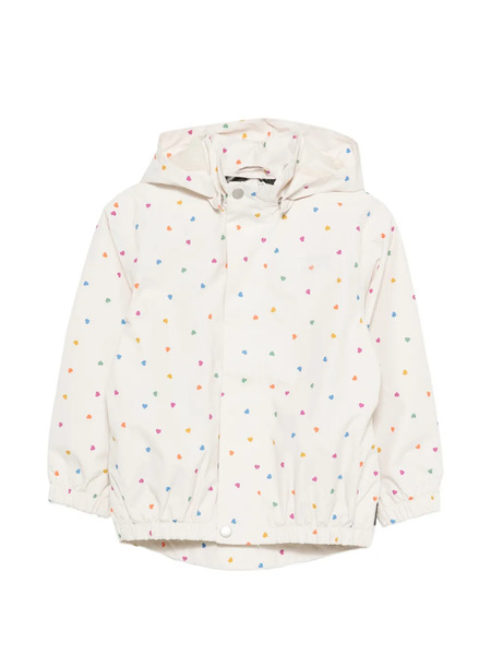  Molo Waiton Heart-print Hooded Rain Jacket - Neutrals 