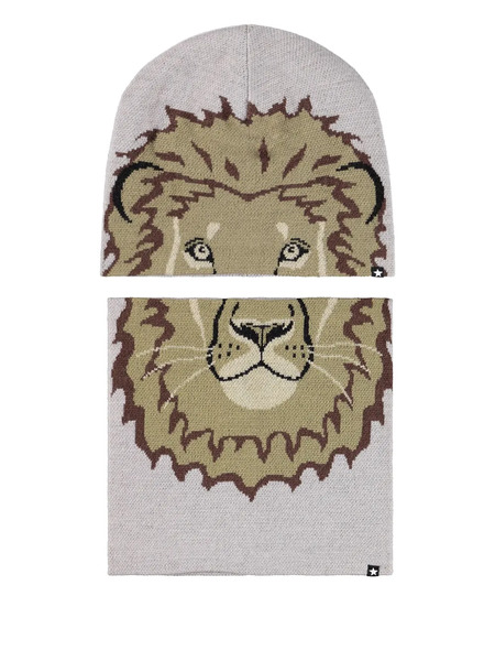  Molo Wool-blend Beanie Set - Grey 