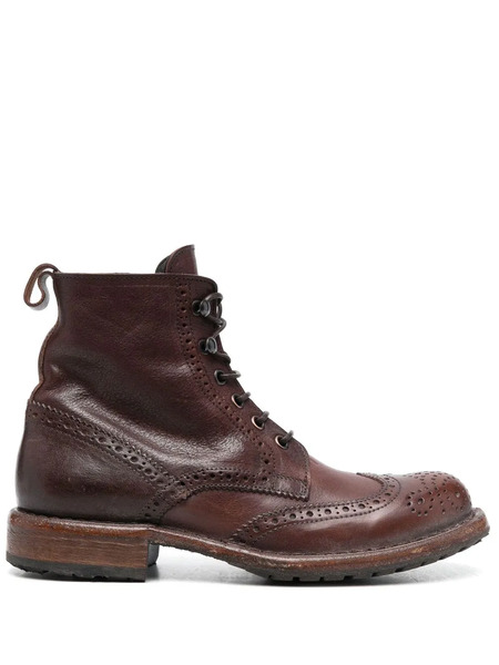  Moma Brogue-detail Ankle Boots - Brown 