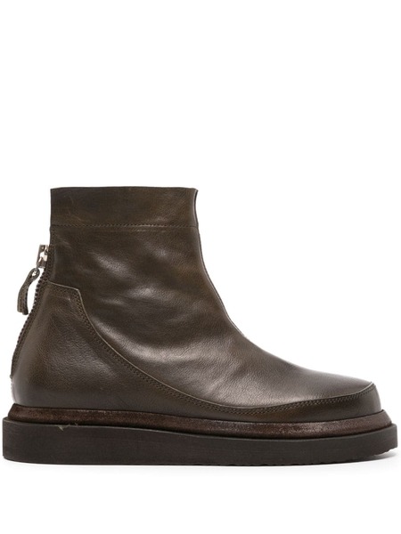  Moma Faded Cal Leather Ankle Boots - Brown 