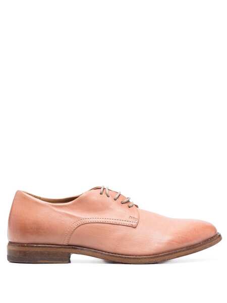  Moma Leather Faded-effect Brogues - Pink 