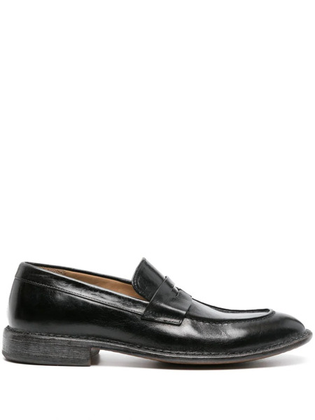  Moma Leather Penny Loafers - Black 