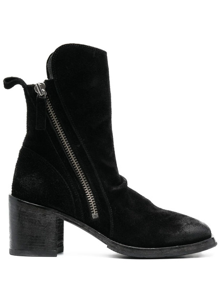  Moma 70mm Burnished-effect Suede Ankle Boots - Black 