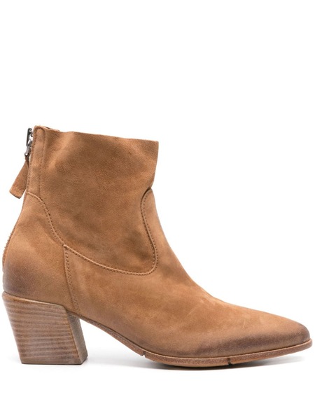  Moma Suede Panelled Ankle Boots - Brown 