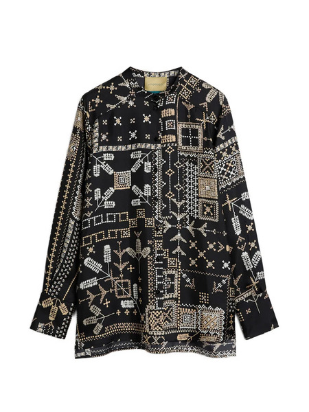  Momoni Patterned Shirt - Black 