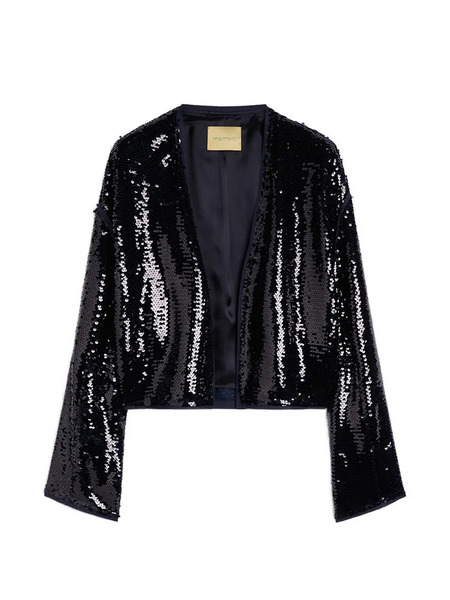  Momoni Sequin Raw-cut Jacket - Blue 
