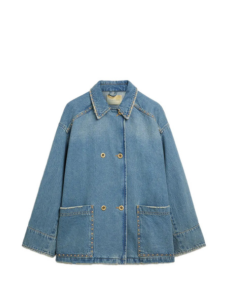  Momoni Stud-embellished Double-breasted Jacket - Blue 