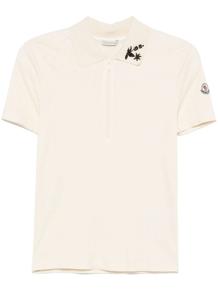  Moncler Beaded Polo Top - Neutrals 