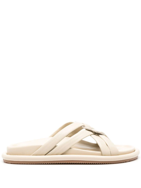  Moncler Bell Interwoven-straps Slides - Neutrals 