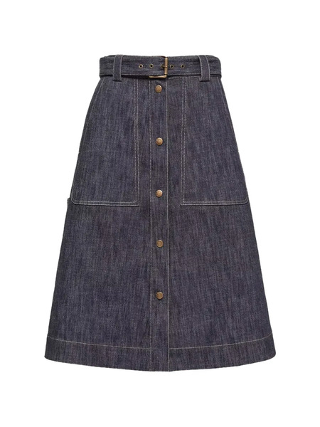  Moncler Belt Button Skirt - Blue 