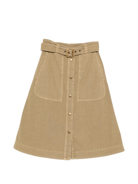  Moncler Belted Midi Skirt - Neutrals 