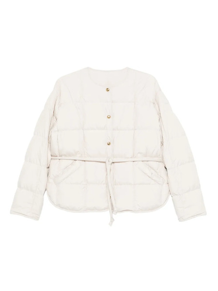  Moncler Belted Quilted Jacket - Neutrals 