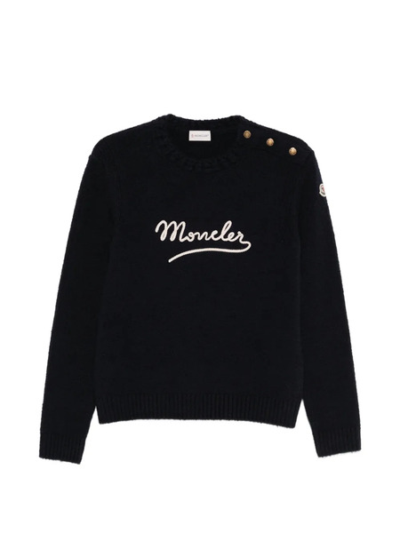  Moncler Button Crew-neck Sweater - Blue 