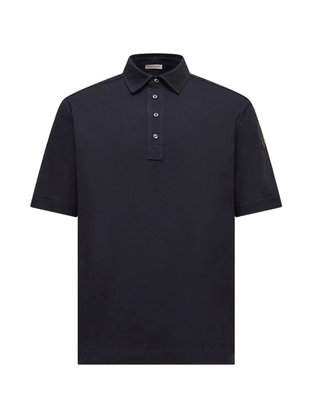  Moncler Button Short-sleeve Polo Shirt - Blue 